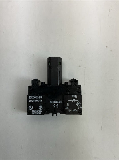 SIEMENS 3SB3 647-0AA61 WHITE ILLUMINATED PUSH BUTTON 24V