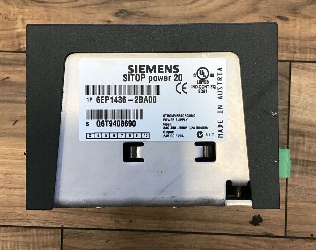 SIEMENS 6EP1436-2BA00 SITOP POWER 20 POWER SUPPLY 500V 50/60HZ 24VDC