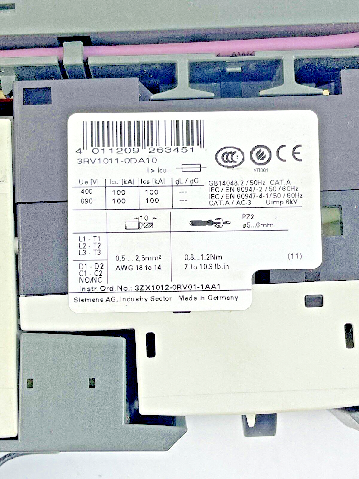 SIEMENS - 3RK1301-0DB00-0AA2/3RK19032AA10/3RV1011-0DA10/3RH1911-1AA01/3RK1903-0A