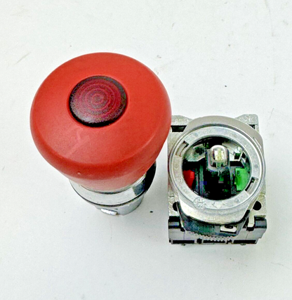 ALLEN-BRADLEY - 800F-N3R SER. B - RED PUSH BUTTON W/ 800F-X10 / A & 800F-X01 / A