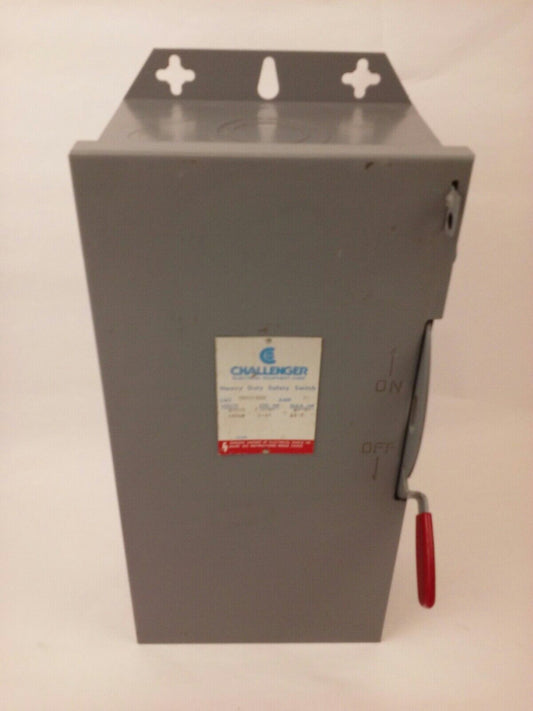 CHALLENGER HD361SNC, SAFETY SWITCH, TYPE 1 INDOOR, 30A, 600V, 3P, FUSIBLE, NEW