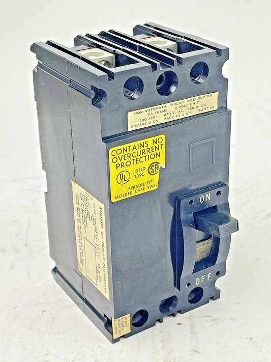 SQUARE D - FAL 22000 - NON-AUTOMATIC CIRCUIT BREAKER - 100A/2 POLE/ 240 VAC -NEW