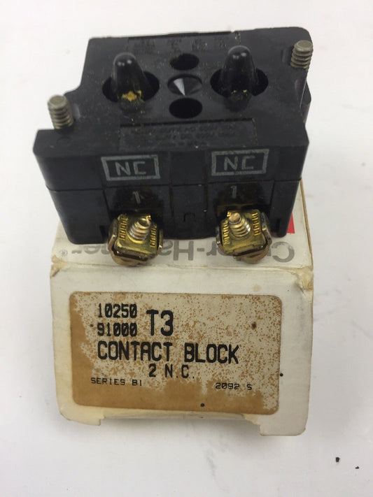 CUTLER HAMMER 10250T/91000T CONTACT BLOCK 2 N.C. 600 VOLT