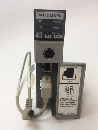 ALLEN BRADLEY 1747-L531 PROCESSOR UNIT 1747-M11 MEMORY 1761-CBL-AP00 CABLE