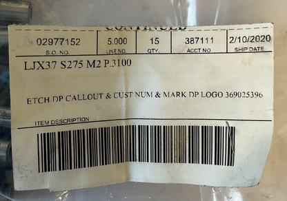 DAYTON LJX37 S275 M2 P.3100 BALL PUNCH **BAG OF 15**