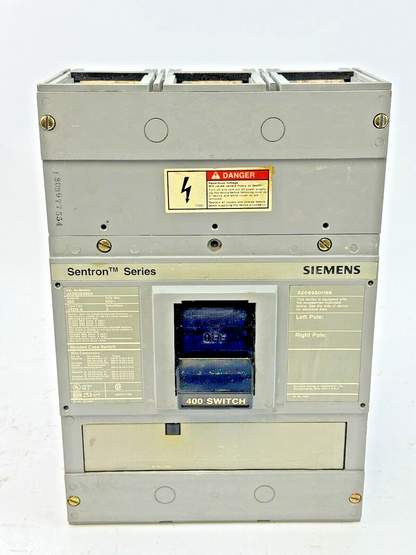 SIEMENS - JXD63S400A - SENTRON MOLDED CASE SWITCH - 3 POLE/400A/600VAC/JXD6-A