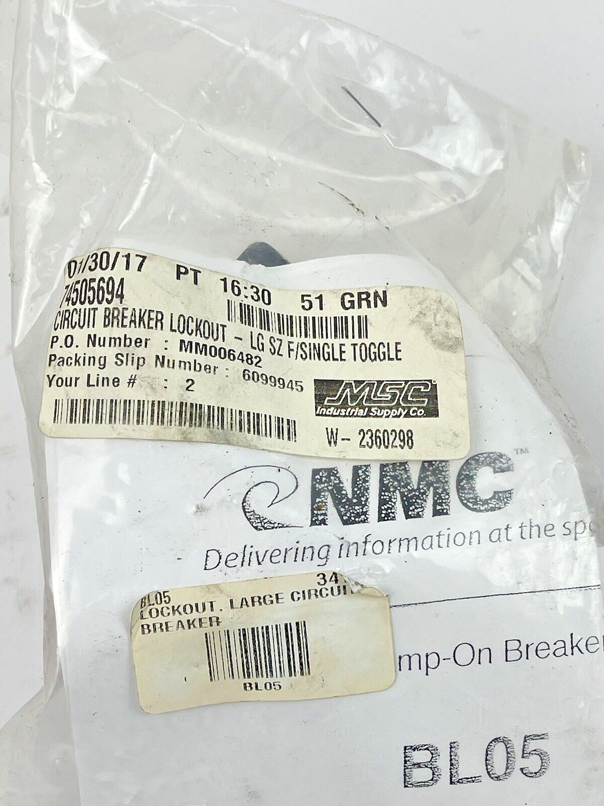 NMC - BL05 - LARGE CIRCUIT BREAKDER LOCKOUT - SINGLE TOGGLE