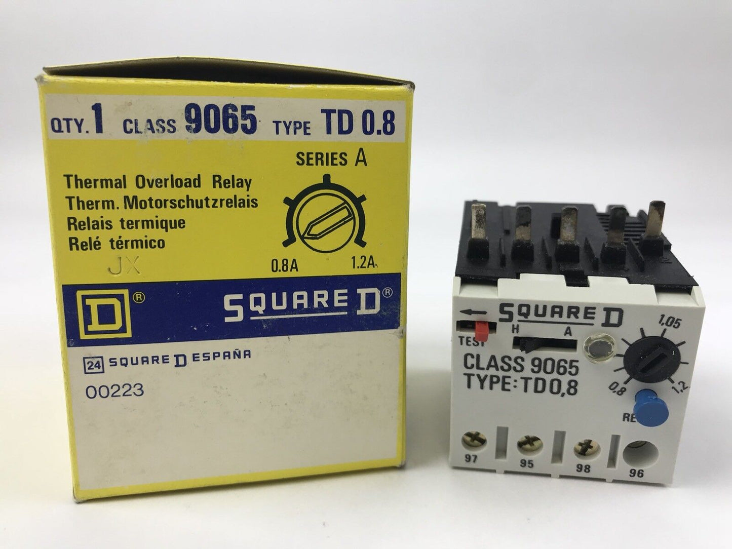 Square D 9065 TD 0.8 New Termal Overload Relay Series A 0.8A-1.2A