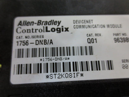 ALLEN-BRADLEY 1756-DNB/A Ser. A CONTROLLOGIX DEVICENET COMMUNICATION MODULE