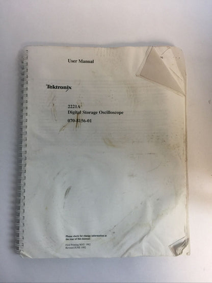 TEKTRONIX 2221A 100MHz DIGITAL STORAGE OSCILLOSCOPE 90-250VAC
