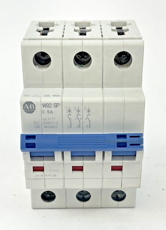 ALLEN BRADLEY - 1492-SPM3C050 - SERIES D - CIRCUIT BREAKER - 3 POLE 5 AMP
