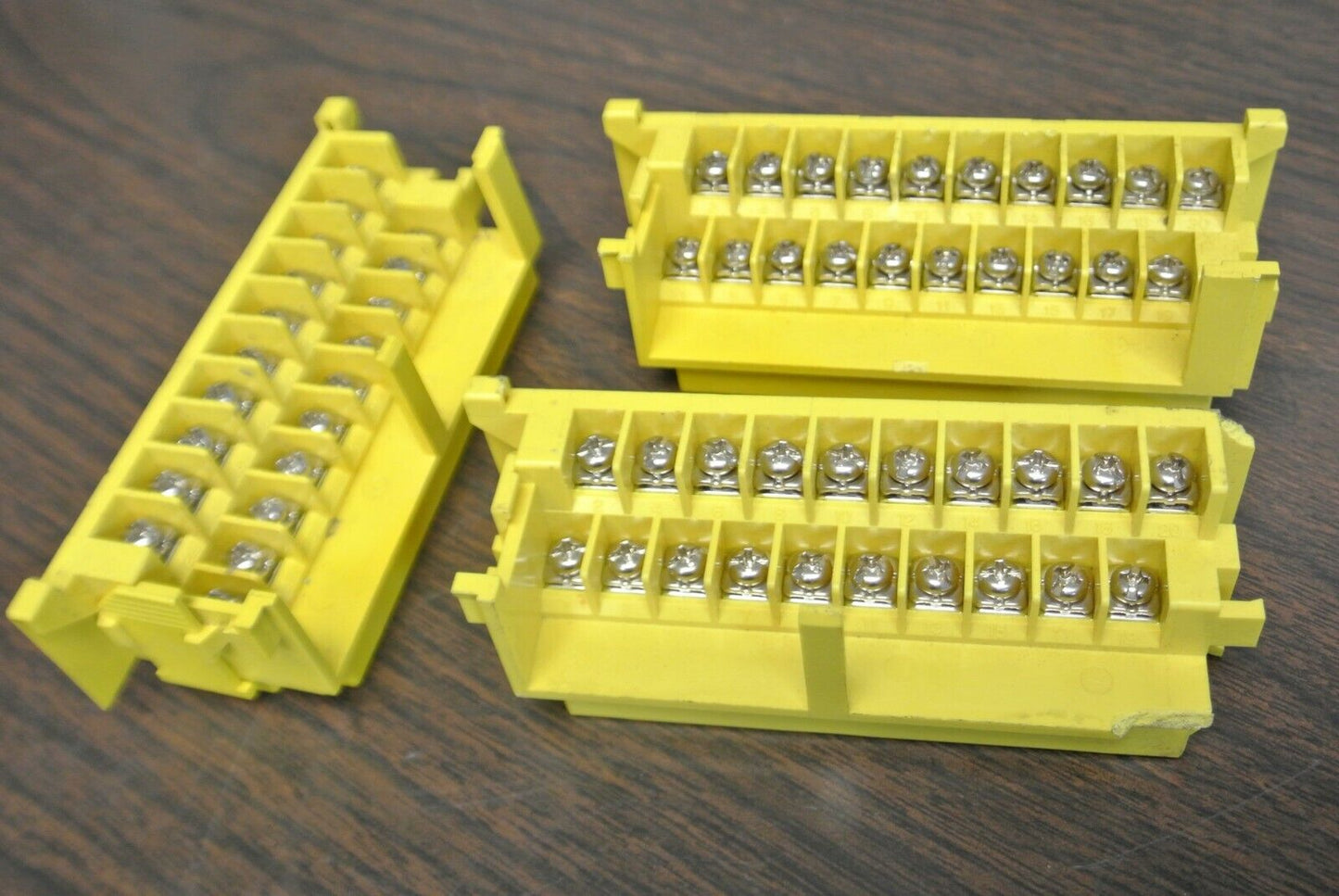 LOT of 3 / HONDA TERMINAL BLOCK MDL930 (?) / YELLOW / 20-TERMINALS / CHIPPED