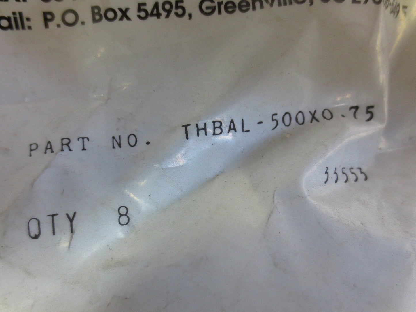 `JAMES C. WHITE THBAL-500 x 0.75 ALUMINUM BOLTS for TUBETRACK  LOT of 8 - NEW