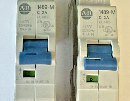 ALLEN-BRADLEY 1489-M1C020 CIRCUIT BREAKER 10KA SER.D 2A 277VAC 50-60HZ**LOTOF2**