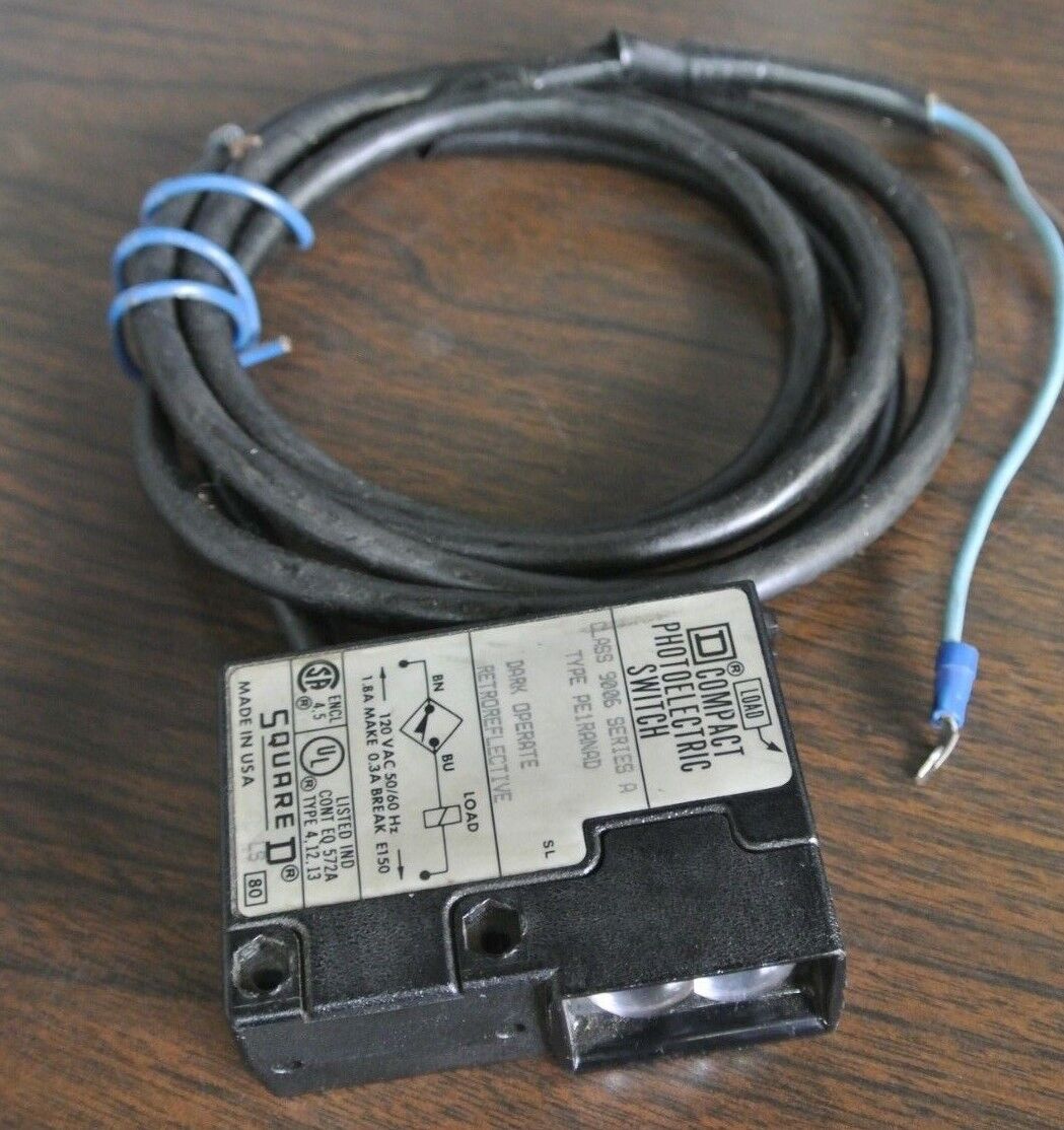SQUARE D 9006 PE1RANAD COMPACT PHOTOELECTRIC SWITCH DARK OPERATE RETROREFLECTIV