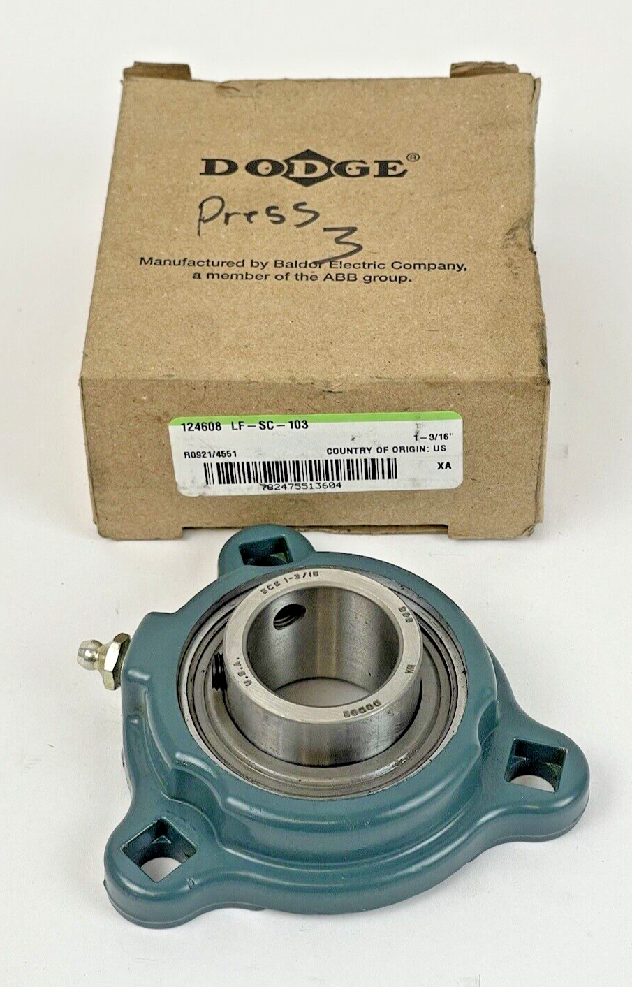 DODGE - 124608 LF-SC-103 - 3-Bolt LD Flange Ball Bearing - 1-3/16" - 126753