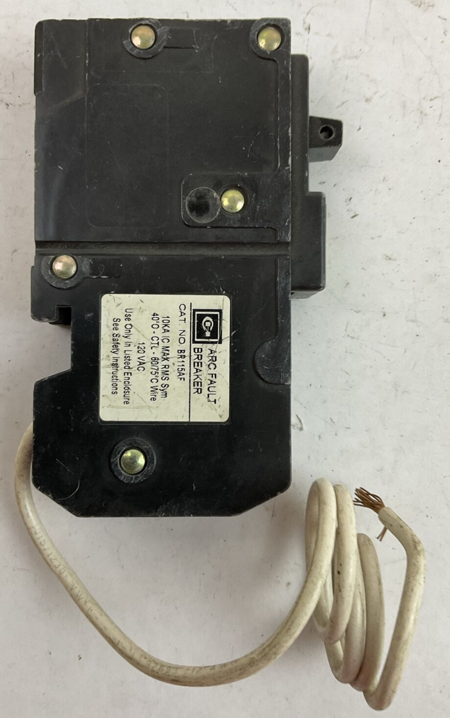 CUTLER HAMMER BR115AF ARC FAULT CIRCUIT BREAKER 15AMP 1POLE 120VAC