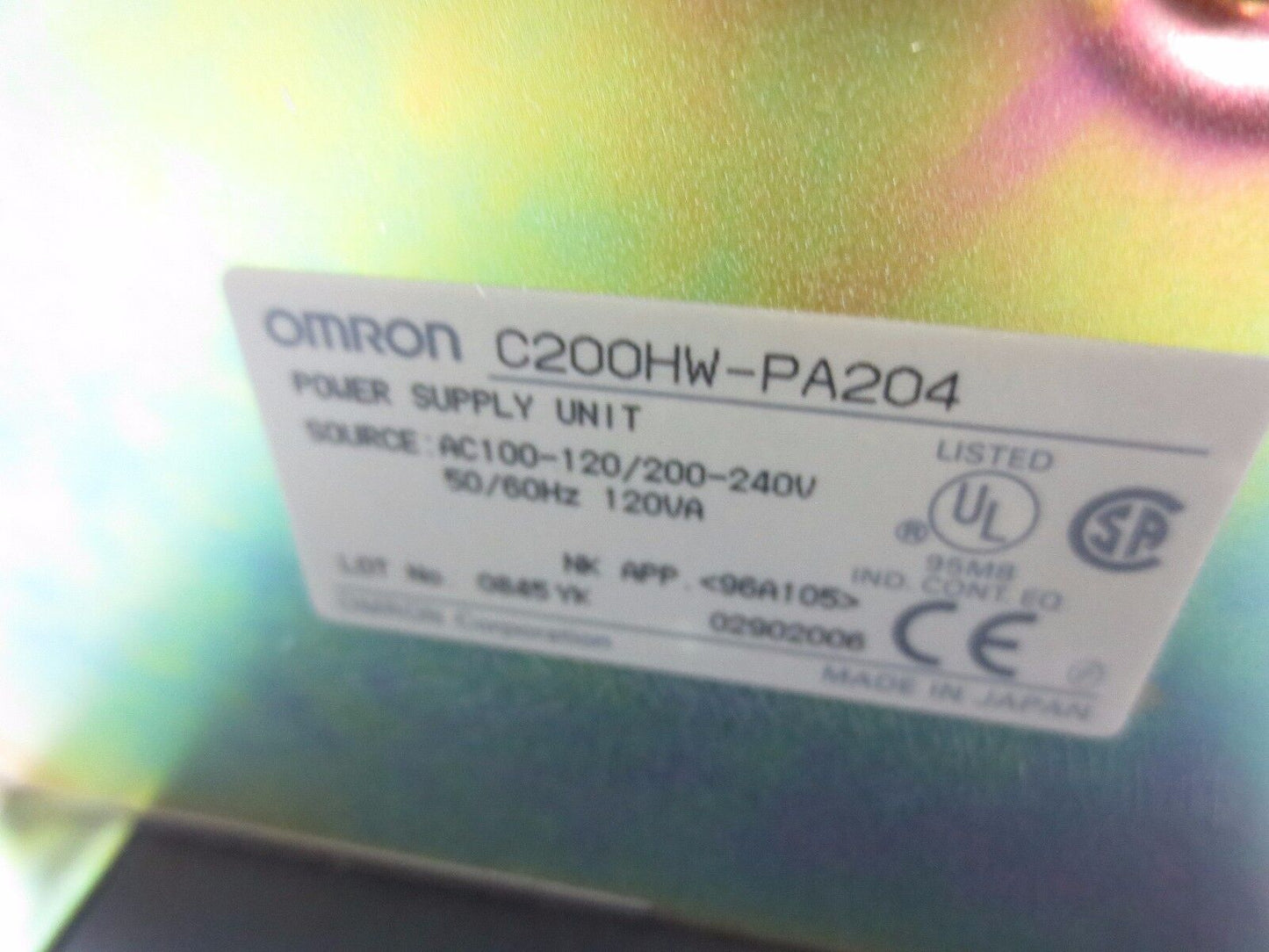 OMRON CS1W-BC103 + C200HW-PA204 PLC BASE UNIT + POWER SUPPLY + CS1W-ID231