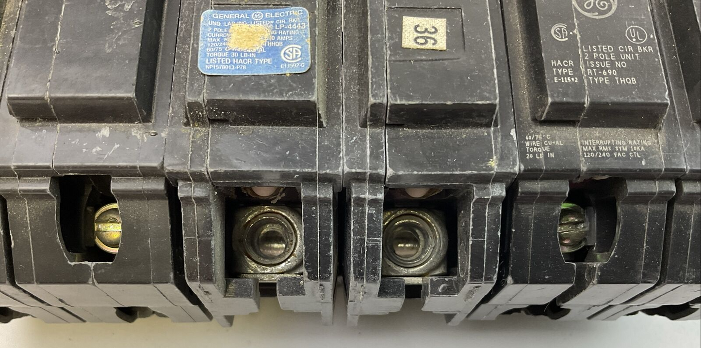GE THQB215 15AMP 120/240VAC 2POLE CIRCUIT BREAKER (LOT OF 3)