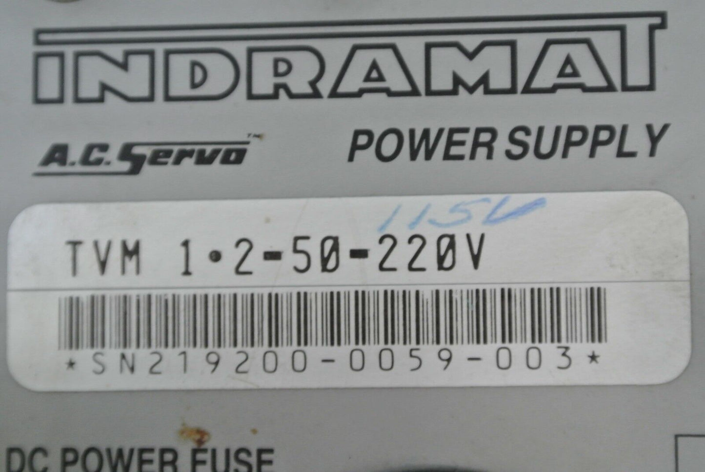 INDRAMAT TVM-1-2-50-115V (***) / AC SERVO POWER SUPPLY