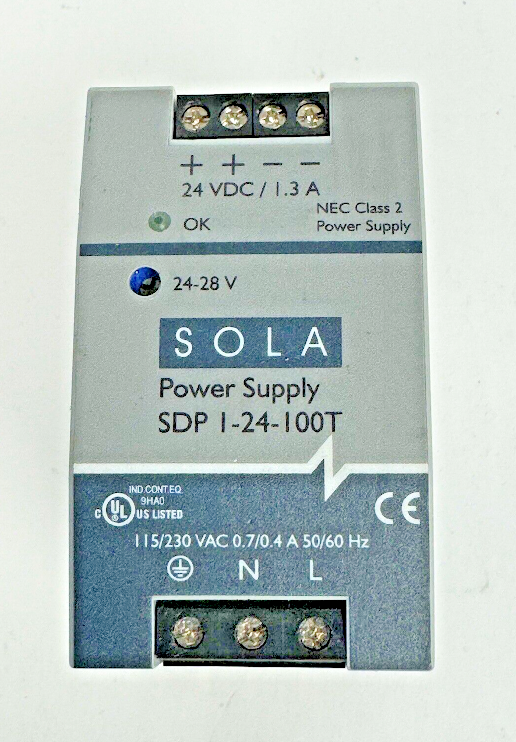 SOLA / EMERSON - SDP 1-24-100T - POWER SUPPLY - 24VDC,1.3 A/ 230VAC,0.7A 50/60Hz