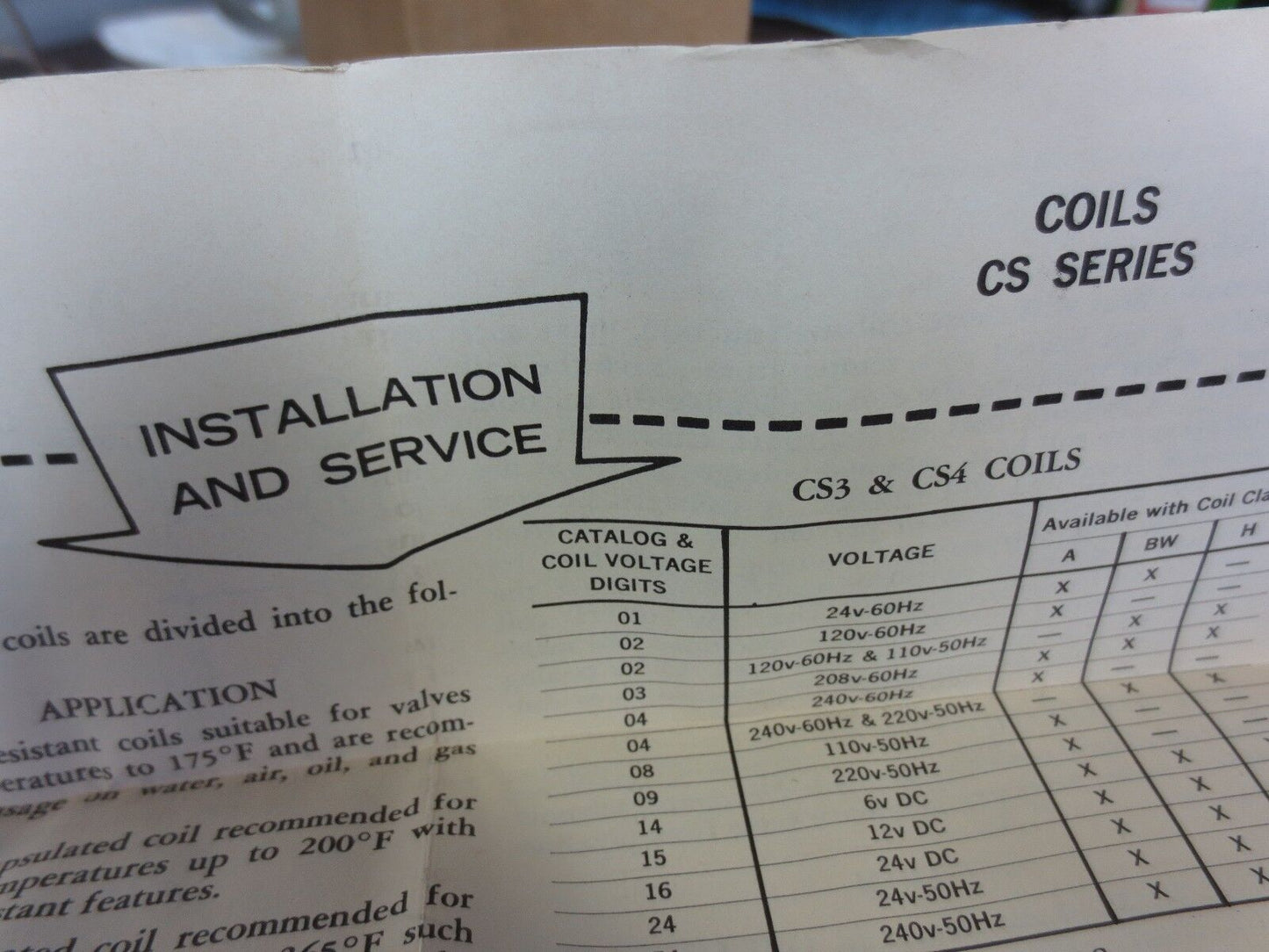 ITT GENERAL CONTROLS CS4AA02A24 SOLENOID COIL - SIZE CS4A - CLASS A, 120/60 NEW