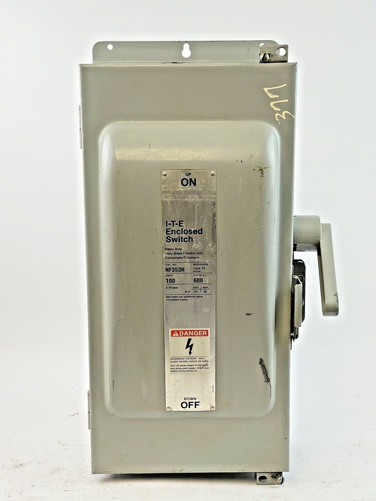 ITE / SIEMENS - NF353H / NF353H-CH - ENCLOSED SWITCH - 100 A, 600 VAC, TYPE 12