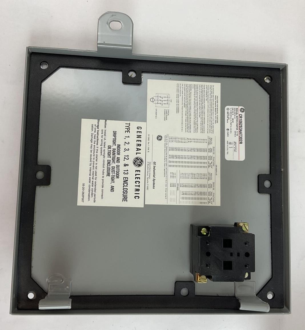 GENERAL ELECTRIC CR1062S3AAT302R MANUAL MOTOR STARTER 3POLE 120V