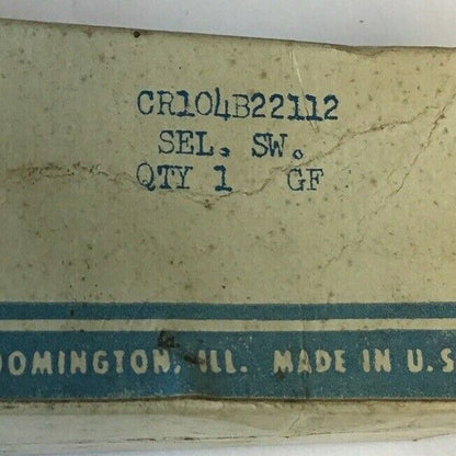 GENERAL ELECTRIC CR104B22112 SELECTOR SWITCH