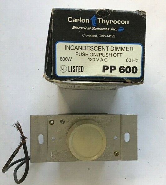 CARLON THYROCON PP600 INCANDESCENT DIMMER 120VAC 600W 60HZ