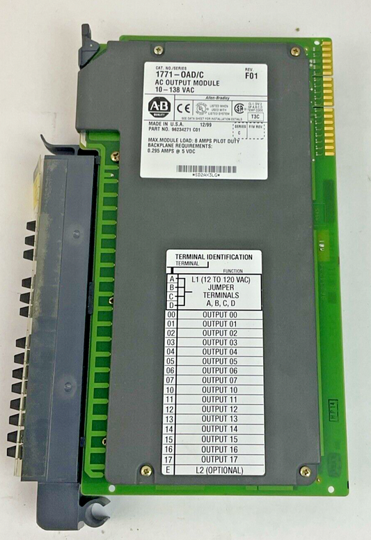 1771-OAD/C OUTPUT MODULE REV.F01 SER.C W/ 1771-WHF SWING ARM