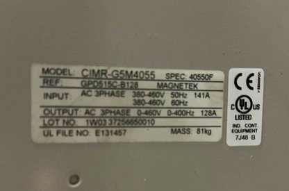 IMPULSE CIMR-G5M4055 VARIABLE SPEED AC DRIVE SERIES 2 3PH OUTPUT 0-460VAC 128A