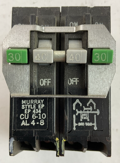 MURRAY EP434 CIRCUIT BREAKER 30A/40A/40A/30A 4POLE 120/240VAC STYLE EP