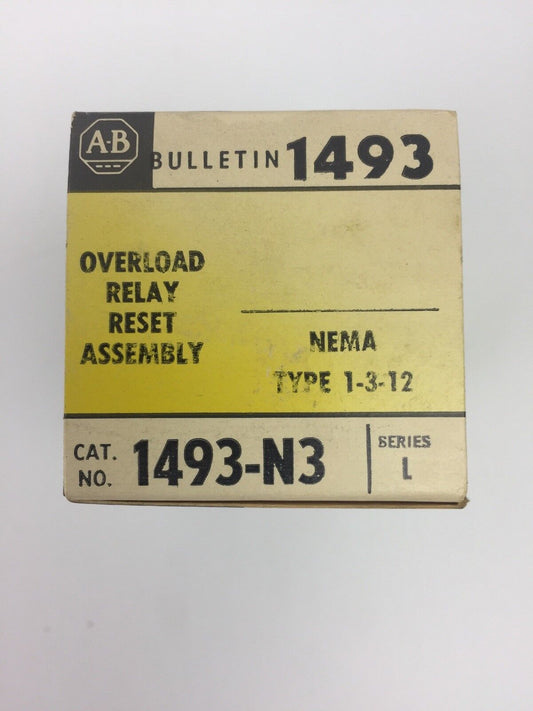 ALLEN BRADLEY 1493-N3 OVERLOAD RELAY RESET ASSEMBLY NEMA TYPE 1-3-12
