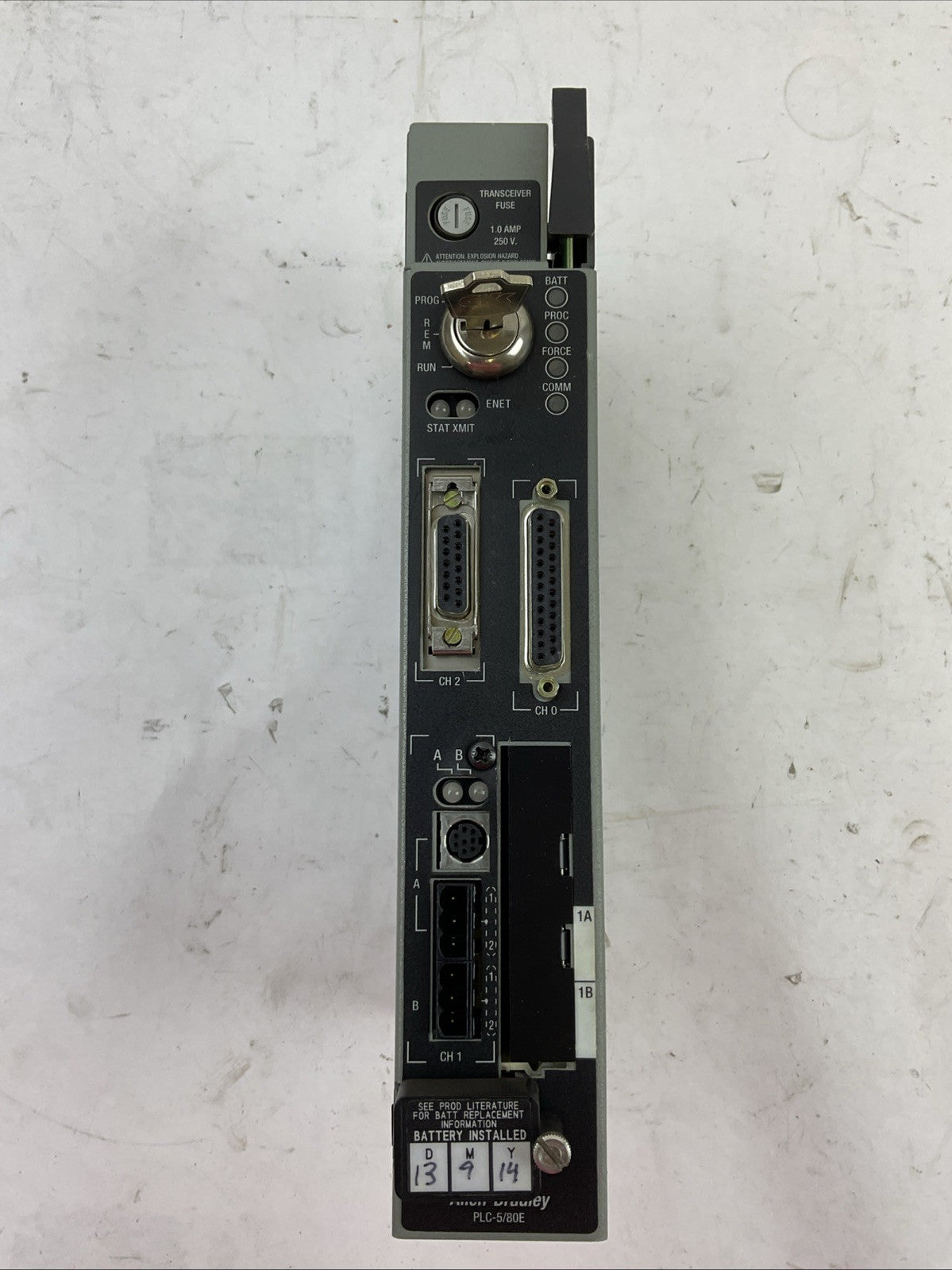 ALLEN BRADLEY 1785-L80E SER E REV U01 ETHERNET PLC-5 CONTROLLER