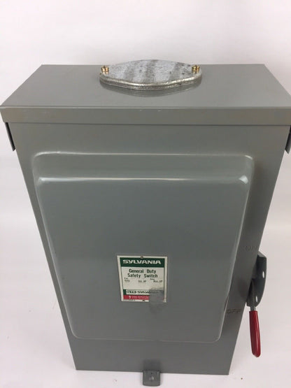SYLVANIA RD2032SN SAFETY SWITCH 200 AMP 240 VAC NEMA 3R RAINTITE ENCLOSURE 3 S/N