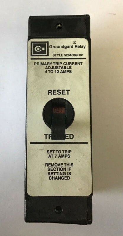 CUTLER HAMMER 5264C09H01 GROUNDGARD RELAY 4-12AMP ADJ. CLASS 1 250VAC/125VDC