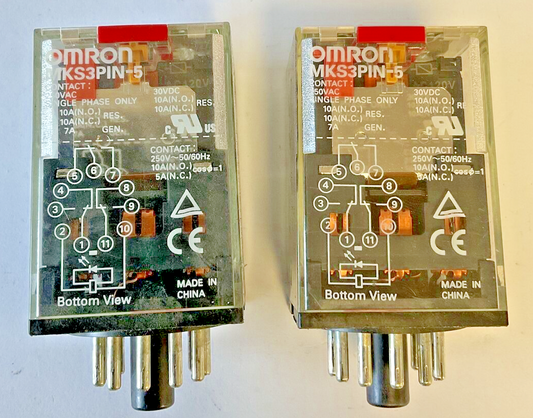 OMRON MKS3PIN-5 RELAY 250VAC 30VDC 10A 50/60HZ ***LOTOF2***