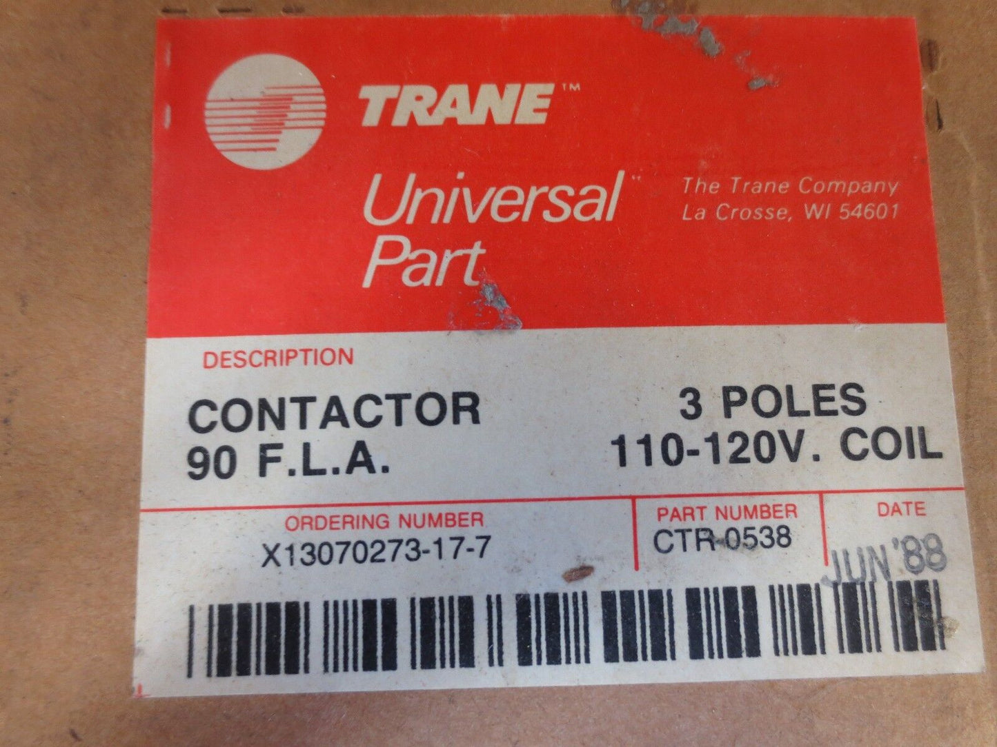 FURNAS 42GE35AF154GE CONTACTOR 240V COIL, 110/120V 3P NEW SURPLUS TRANE CTR-0538