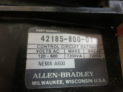 ALLEN-BRADLEY 509-BOD STARTER - NO COIL, NO HEATERS - w/ 42185-800-01