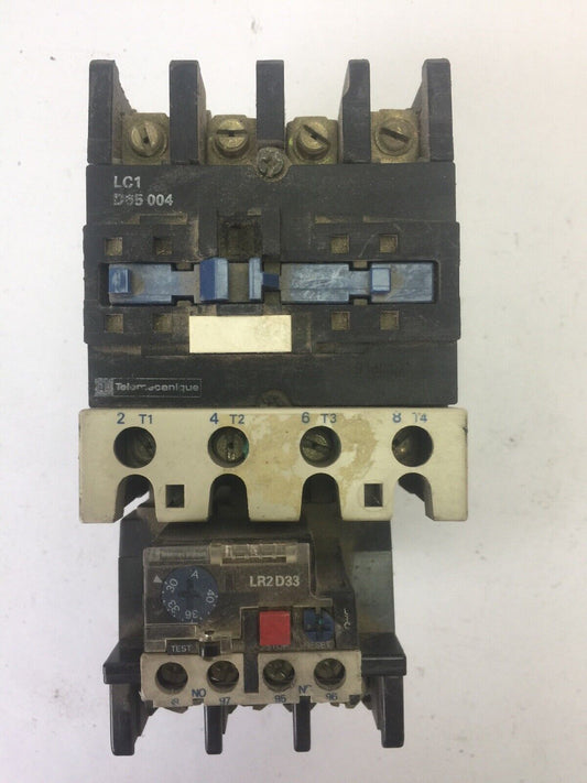 TELEMECANIQUE MOTOR STARTER D65004 CONTACTOR 600VAC 80A 3PH 50HP LR2D3355 OVER