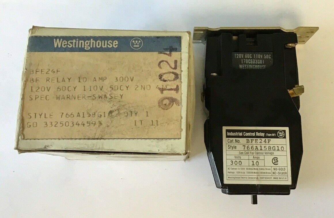 WESTINGHOUSE BFE24F CONTROL RELAY 10AMP 300V TYPE BF