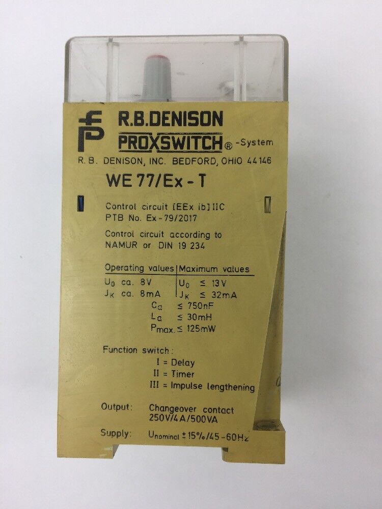 R B DENISON WE77/EX-T PROXSWITCH OUTPUT: CHANGEOVER CONTACT 250V/4A/500VA