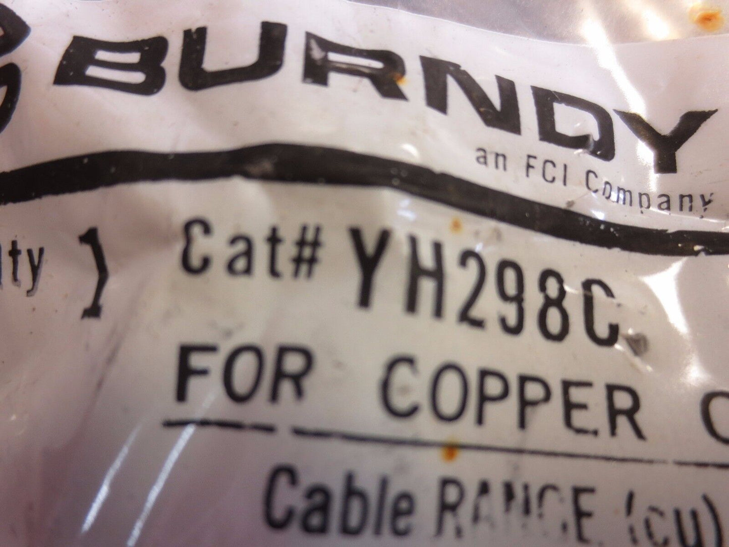 BURNDY YH298C COPPER COMPRESSION H TAP - TIN PLATED - NEW SURPLUS