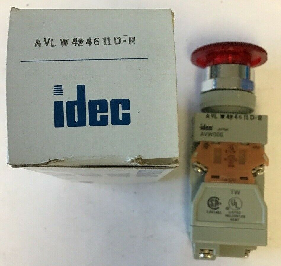 IDEC PUSH BUTTON AVLW424611D-R 120-600VAC 110-600VDC 10A