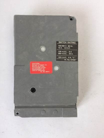 ITE A01E62 AUXILARY SWITCH UNIT 125/250VAC 15A 1/3HP 125/250VDC 0.5/0.25A