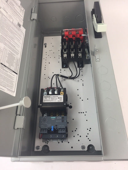 SIEMENS 17DUB92BF10 FUSIBLE COMBINATION FVNR HEAVY DUTY MOTOR STARTER