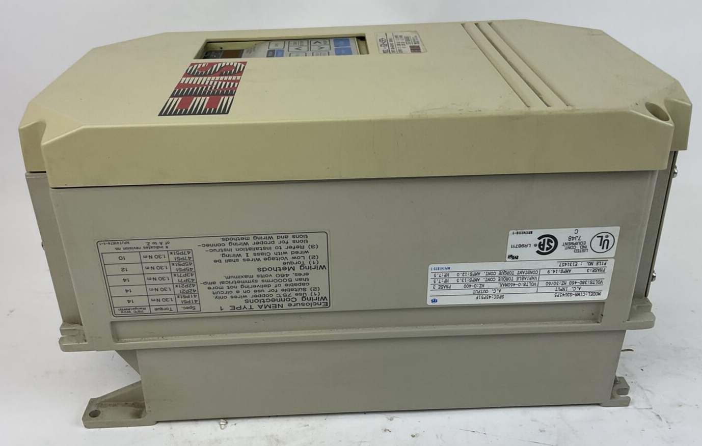 EMS CIMR-G3U45P5 DRIVE 380-460VOLT 50/60HZ 3PHASE 14.9AMPS