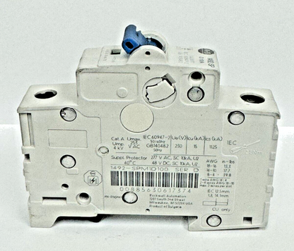 ALLEN-BRADLEY - 1492-SPM1D100 SER. D - CIRCUIT BREAKER - 1 P, 10 A, 277 V