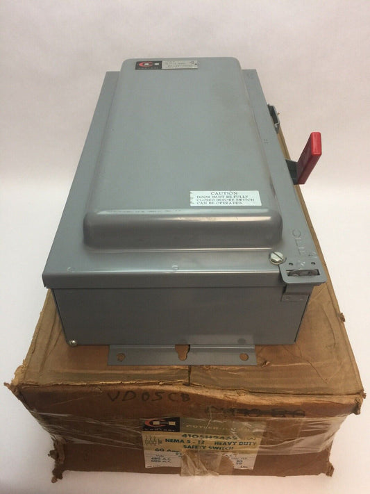 CUTLER HAMMER 4105H2462H HEAVY DUTY FUSIBLE SAFETY SWITCH 600VAC 60AMP 3PH 50HP